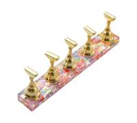 Highly Clarities Acrylic Nails Holder Stands with Curved Shape for Artificial Nails with Multiple Iridescents Decorations Snowflake Design