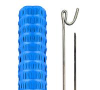 Highly Durable Blue Plastic Barrier Fencing with Steel Pins 10m 20 Pins Pegdev Blue One Size