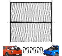 Highly Elastic Cargo Net, Pickup Truck Bed Cargo Net 120 x 120cm Extends to 210 x 210cm, Adjustable Elastic Car Boot Storage Mesh with 6 Hooks, Single layer Luggage Fixed Organizer for Vehicle Van SUV