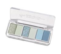 Highly Pigmented Blue-Green Eyeshadow Palette Portable Matte Glitter Disc with Long-Lasting Blend for Daily Party Looks