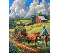 Highly Popular Paint-by-Number Products, Add More Color to Your Life,Busy Farmer On The Farm（40x50cm,Without Frame）