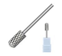 Highly Precise Silver Carbides Grinding Bit Nails Grinder Head Durability Cylindrical Shape For Salon And Home Use Cylinder Nail Grinding Head For Acrylics