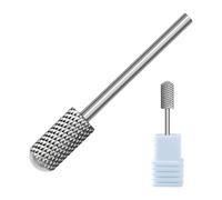 Highly Precise Silver Carbides Grinding Bit Nails Grinder Head Durability Cylindrical Shape For Salon And Home Use Cylinder Nail Grinding Head For Acrylics