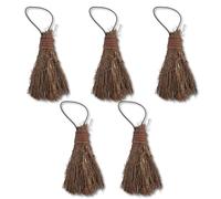 Highly Scented Cinnamon Mini Brooms - 3 Inch Rustic Heather Brooms with Rope Loop for Easy Hanging - Farmhouse Kitchen Accent, Witchy Halloween Décor, Cozy Holiday Home Decoration - 5 Pack