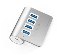 Highly Speed 4Port USB 3.2 Hubs USB Splitter with 10Gbps Data Transfer, 5V3A Type C Power Adapter for Laptop and Desktop