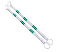 Highly Visible Retractable Telescopic Safety Cone Barrier Poles,Traffic Control with Engineer Grade Reflective Tape,（Green and White,2pcs）