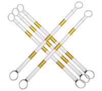 Highly Visible Retractable Telescopic Safety Cone Barrier Poles,Traffic Control with Engineer Grade Reflective Tape,（Yellow and White,5pcs）