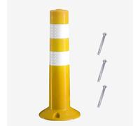 Highly Visible Yellow Flexible Driveway Post - 45 cm (17.7 inches) Adjustable Parking Bollard with Reflective Stripes for Safe Parking & Traffic Control