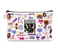 HighMount Katseye Makeup Bag - 9.8x5.1x1.8 inche Cosmetic Bags Pencil Case Canvas Girl Group Anime Music Idol for K-pop Fans Women Men Gifts Christmas - White