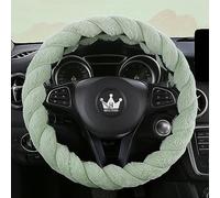 HighnessHwoo Luxury Fluffy Winter Car Steering Wheel Cover for Women Soft Warm Plush Cute Auto Accessories for Vehicle, Sedan, Universal, Fuzzy, Anti Slip, Green, Standard Size(37-38cm)
