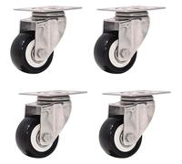 HighPerformance 38mm PU Trolley Wheels 4Pack with Stainless Steel Plate for Furniture Carts & Plant Stands Durable & Versatile Moving Solutions (Universal 38mm)