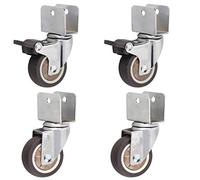 HighPerformance 4Pack Swivel Casters with UBracket 2Inch Rubber Wheels 360° Rotating Brake System Ideal for Cribs Quiet Operation Includes Screws