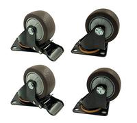 HighPerformance 50mm/75mm Rubber Swivel Casters with Brake 440kg Load Capacity Quiet Universal Wheels Dust Shield AntiWinding for Industrial Carts & Hospitals Set of 4