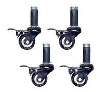 HighPerformance 50mm Polyurethane Swivel Casters with Brake 4Pack Round Tube Design for Workbench Trolley and Furniture Shelving2 Inch 36mm Width