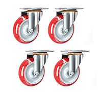HighPerformance Polyurethane Furniture Casters 180kg Load Capacity Plate Wheels for Workbench Cart & CabinetSwivel Casters with ScrewFit