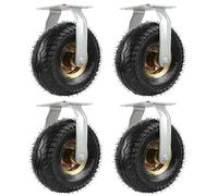 HighPerformance Replacement Rubber Wheels 6"/8"/10" Industrial Casters 2 Swivel & 2 Fixed Double Ball Bearing Plate DirectionalRolling 150mm/6in Fixed Wheels