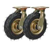 HighPerformance Swivel Casters 2Pack 8" Pneumatic Rubber Wheels Replacement Casters with Double Ball Bearings for Furniture Carts Workbench Equipment/Ø200mm/10"