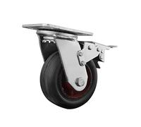 HighPerformance Swivel Plate Caster Wheels Rubber TireCast Iron Bracket 1000kg Load Capacity NoiseReducing Industrial Fur Rollers