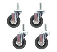 HighPerformanceOffice Casters 75mm Rubber Wheels 7.6cm Replacement Rollers for Furniture 120kg Load Capacity 30mm Height Trolley Rollers with Moving Shaft