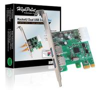 HighPoint RocketU Dual USB 3.0 for Mac with 2 Ports PCI-Express 2.0 x1 SuperSpeed USB 3.0 Card