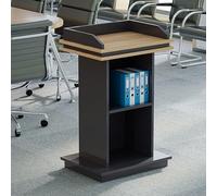 HighQuali Wood Podium with Der 42.5" Church Lectern on Wheels Versatile Pulpit for Weddings Restaurants and EventsSto Space Included