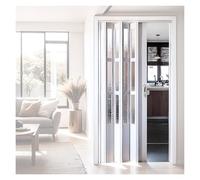 HighQuality Accordion Folding DoorMagnetic Shower Door Retractable Room Divider White Aluminum SpaceSaving Closet Barrier for Kitchen (W31.5xH83in/80x210cm)