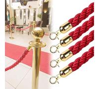 HighQuality Hemp Rope Retractable Barrier Cords 1m/2m/4m Lengths Ideal for Queue Management & Active Use Red Color 350cm/138in Durable Stanchion Cables