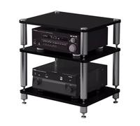 HighQuality k Shelf3Tier Audio Stand for Turntables DVD Players & DevicesStylish Black Entertment Unit (60x48x57) MultiFunctional Storage Solution