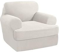 HighQuality Stretch Sofa Covers with Separate Seat Cushions NonSlip Elastane Fabric for Living Room Furniture (Color: Ivory Size: 1 Cushion/Chair)
