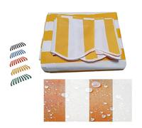 HighQuality YellowWhite Replacement Canopy Fabric for Awnings 3x2.5m / 10x8ft Durable Polyester Perfect for Balcony & Patio Easy to Install WeatherResistant