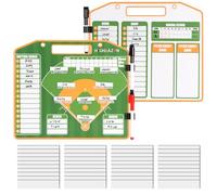 HIGHRAZON Magnetic Baseball Coach Clipboard, Dry Erase Lineup Board, Premium Tactical Baseball Coaching Board with 40 Lineup Cards and 2 Marker, Dugout Display Softball Coaching Accessories - Orange