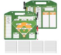 HIGHRAZON Magnetic Baseball Coach Clipboard, Dry Erase Lineup Board, Premium Tactical Baseball Coaching Board with 40 Lineup Cards, Dugout Display Softball Coaching Accessories - Green