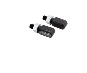 HIGHSIDER CNC LED indicators LITTLE BRONX, black, tinted glass, E-approved, pair, black