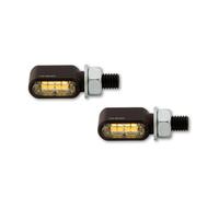 HIGHSIDER CNC LED turn signal/position light LITTLE BRONX, black, tinted, E-approved, pair, black