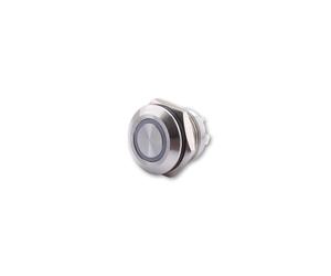 HIGHSIDER Pushbutton stainless steel with LED illuminated ring in different colours (M12), piece, white-silver