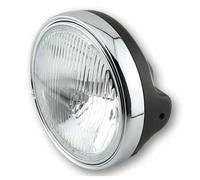 HIGHSIDER smart 7 Inch LTD Headlight H4 Black H4 insert With embossed Glass, E-Approved (1pc), black