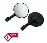 HIGHSIDER smart Bar End Mirror Black Round (Pair), black
