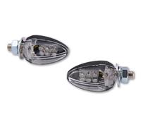 HIGHSIDER Smart Drop LED Indicator Body Black / Lens Clear (Pair), Front & Rear, transparent