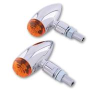 HIGHSIDER Smart Micro-Bullet Bulb Indicator Body Chrome / Lens Orange (Pair), Front & Rear