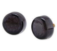 HIGHSIDER Smart Micro Disc LED Indicator Body Black / Lens Smoked (Pair), Front & Rear, black