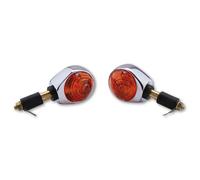 HIGHSIDER Smart Ochsenauge Bulb Bar End Indicator Body Chrome / Lens Orange (Pair), Front & Rear, yellow