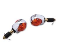 HIGHSIDER Smart Ochsenauge Bulb Bar End Indicator Body Chrome / Lens Orange (Pair), Front & Rear, yellow