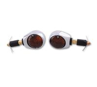 HIGHSIDER Smart Ochsenauge Bulb Bar End Indicator Body Chrome / Lens Smoked (Pair), Front