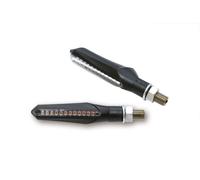 HIGHSIDER Smart Run LED Sequence Indicator Body Black / Lens Smoked (Pair), Front & Rear