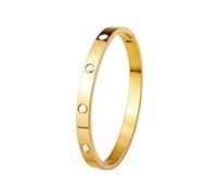 HighSpark Gold Bracelets for Women | 18K Gold Plated Stainless Steel Friendship Love Bangle Bracelet for Women | Lovely Gift, S, Stainless Steel, no gemstone