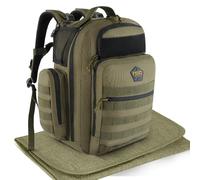 HighSpeedDaddy Diaper Bag Backpack with Diaper Changing Mat - Waterproof Military-Grade Baby Travel Bag - Spacious Design for Moms and Dads on the Go with Toddlers Baby Bag - Ranger Green