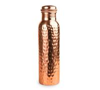 HIGHSTREET NAUTICAL Pure Copper Water Bottle - 34oz (1 Liter) Leakproof Drinking Bottle with Lid | Vintage Handmade Copper Vessel for Office, Gym, Travel, and Home Use