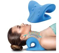 Highstreet Neck and Shoulder Relaxer; Pain Relief; Cervical Traction; Spine Alignment; Chiropractic Pillow; Neck Stretcher; Accupressure Massage; Orthopaedic; Posture & Hump correcter; Foam (Blue)