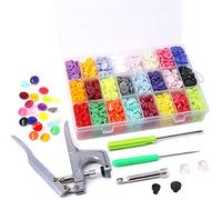 Hight Quality 384Pcs 24 Colors Plastic T5 Snap Buttons with Snaps Pliers Set, Plastic Snaps Hand Tool Snaps Fastener Perfect for Clothes, Cloth Diapers with Organizer Storage Containers