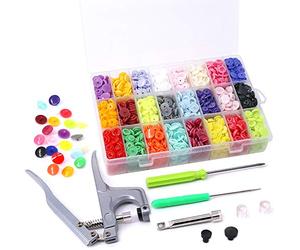 Hight Quality 384Pcs 24 Colors Plastic T5 Snap Buttons with Snaps Pliers Set, Plastic Snaps Hand Tool Snaps Fastener Perfect for Clothes, Cloth Diapers with Organizer Storage Containers